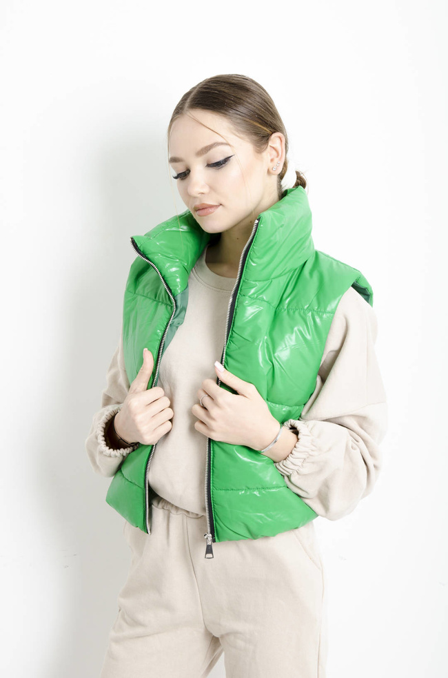 KAMIZELKA PIKOWANA KRÓTKA- ZIELONA