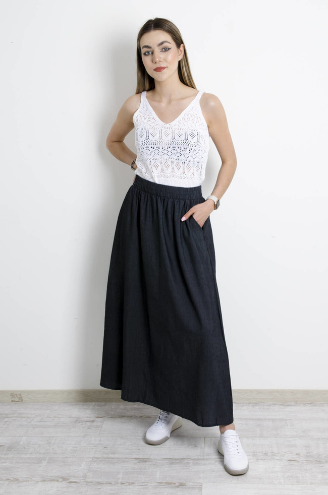 SPÓDNICA MAXI- SZARA