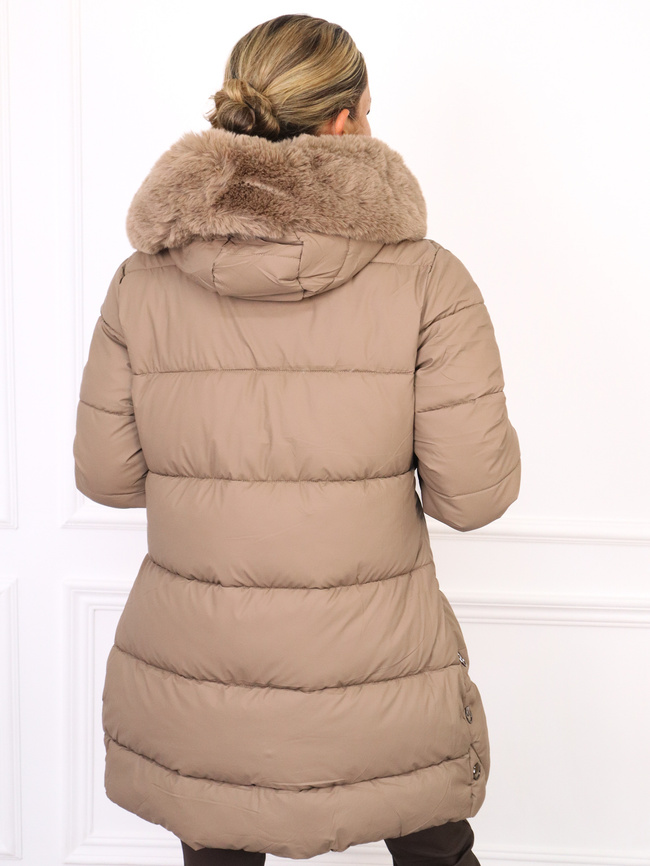 KURTKA PIKOWANA Z FUTERKIEM NA KAPTURZE- FANGO