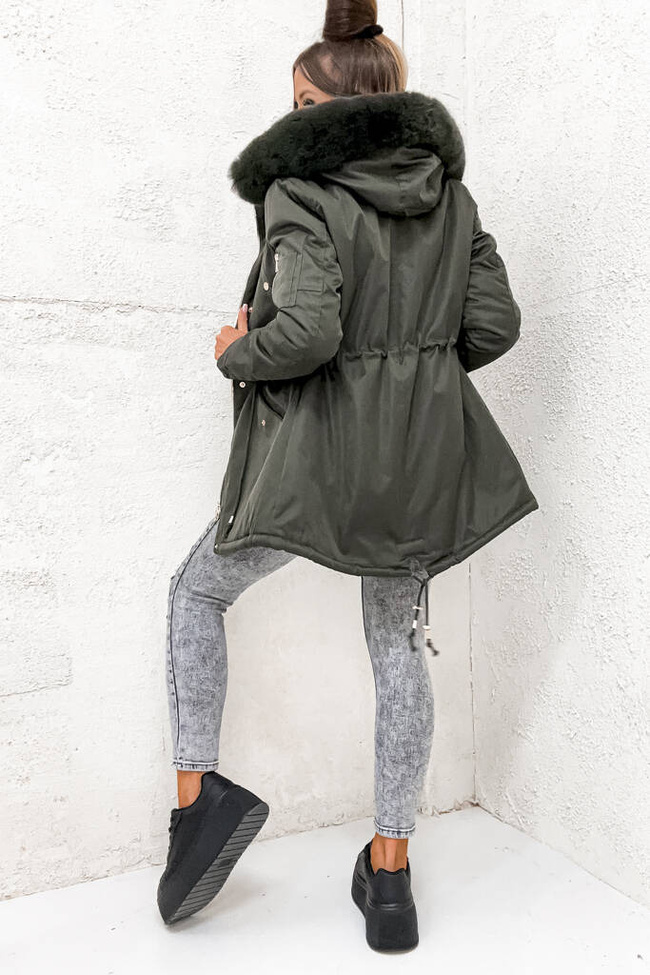 ZIELONA KURTKA PARKA ZIMOWA