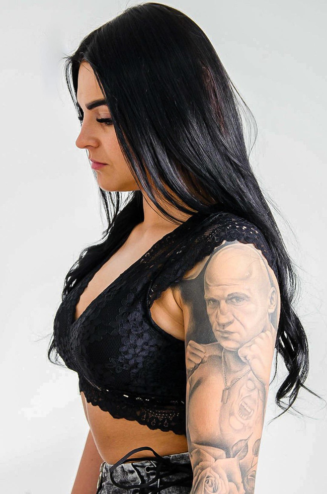 CZARNY KORONKOWY CROP TOP 