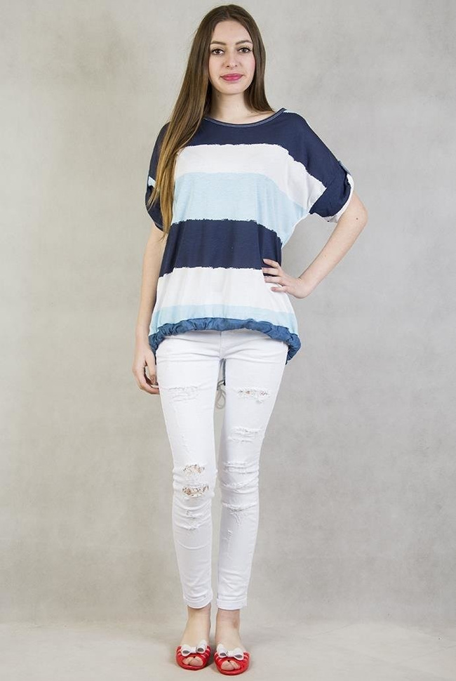 Bluzka w biało-niebieskie pasy