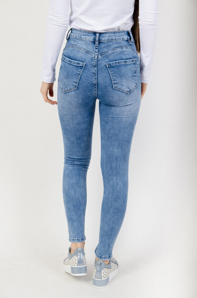Jasne spodnie jeansowe typu Push up