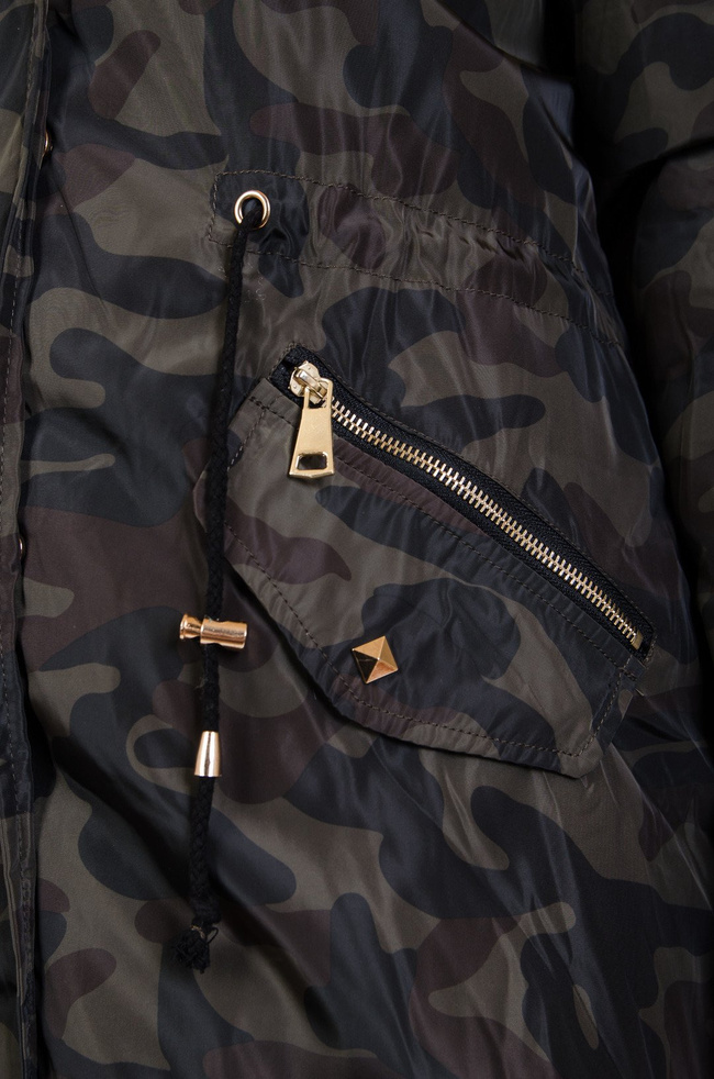 Kurtka moro ocieplana z futerkiem