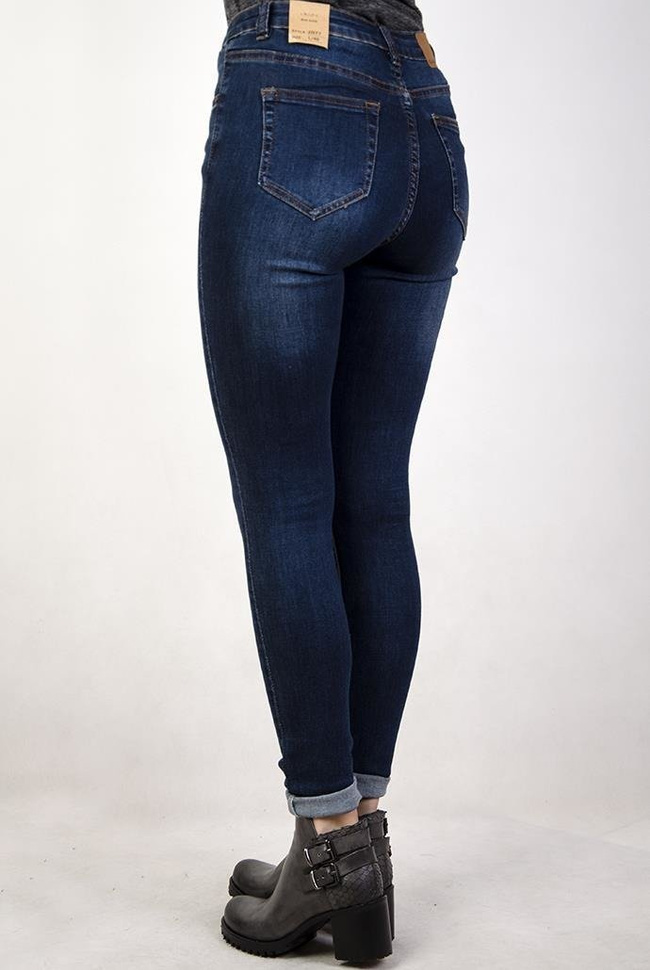 (ROZMIAR L - 4XL) Klasyczne spodnie jeansowe z podwyższonym stanem