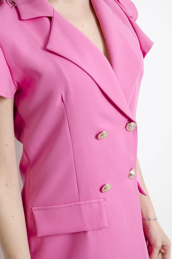 SUKIENKA MARYNARKOWA Z GUZIKAMI RÓŻOWA