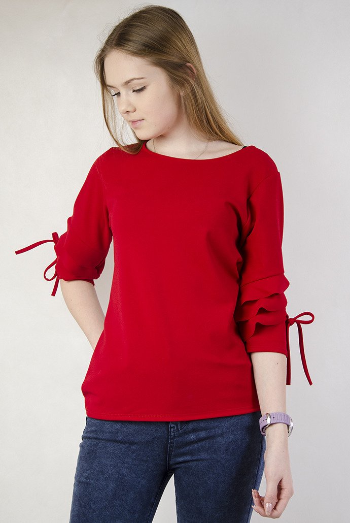 Moda Bluzki Bluzki z falbankami Rut & Circle Bluzka z falbankami czerwony W stylu casual 
