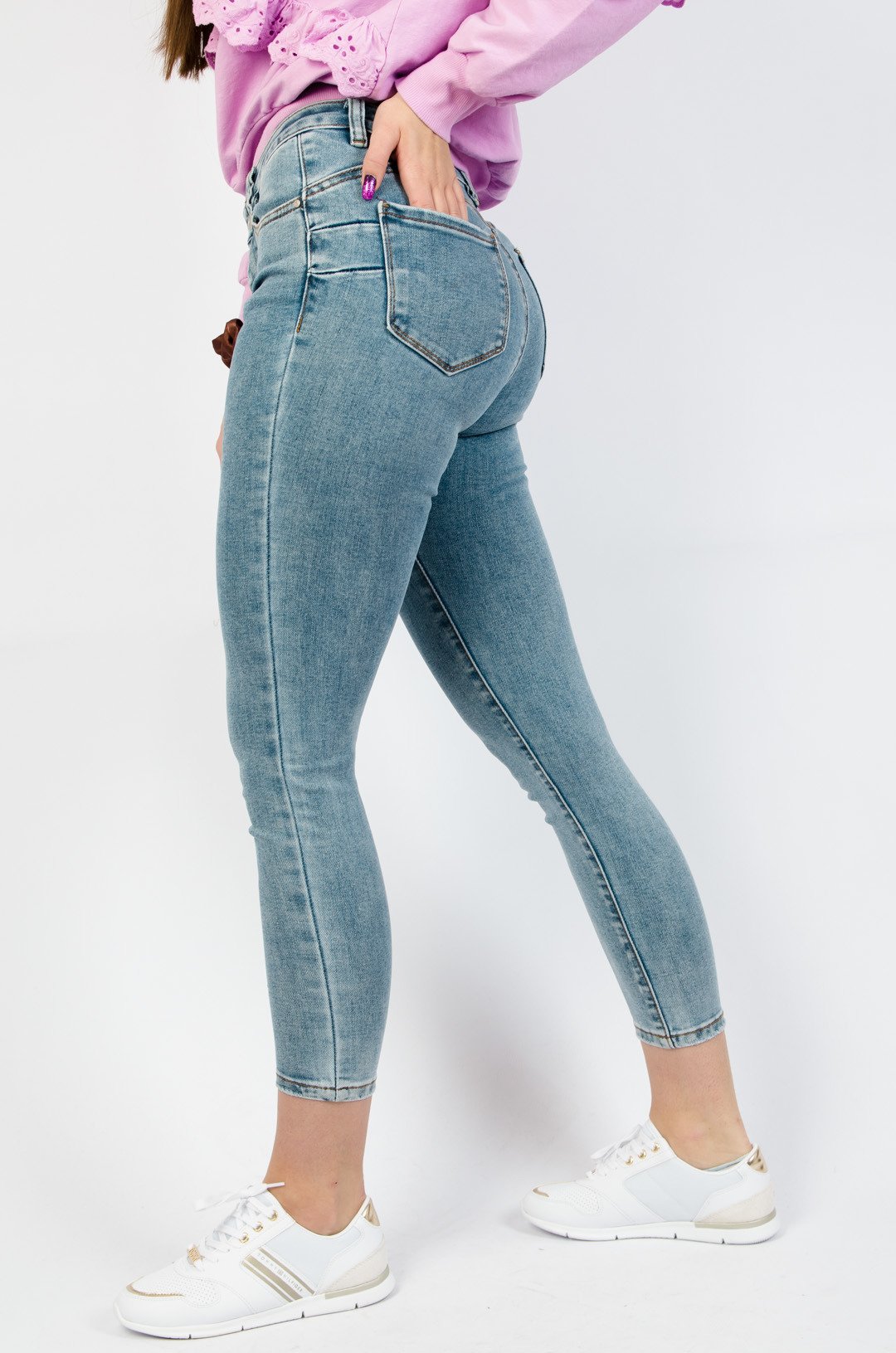 Jasne Spodnie Jeansowe Push Up Z Wysokim Stanem NowoŚci Kolekcja Spodnie Spodnie Push Up
