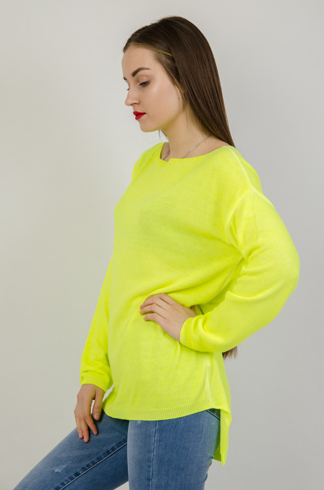  Neonowy asymetryczny sweter 
