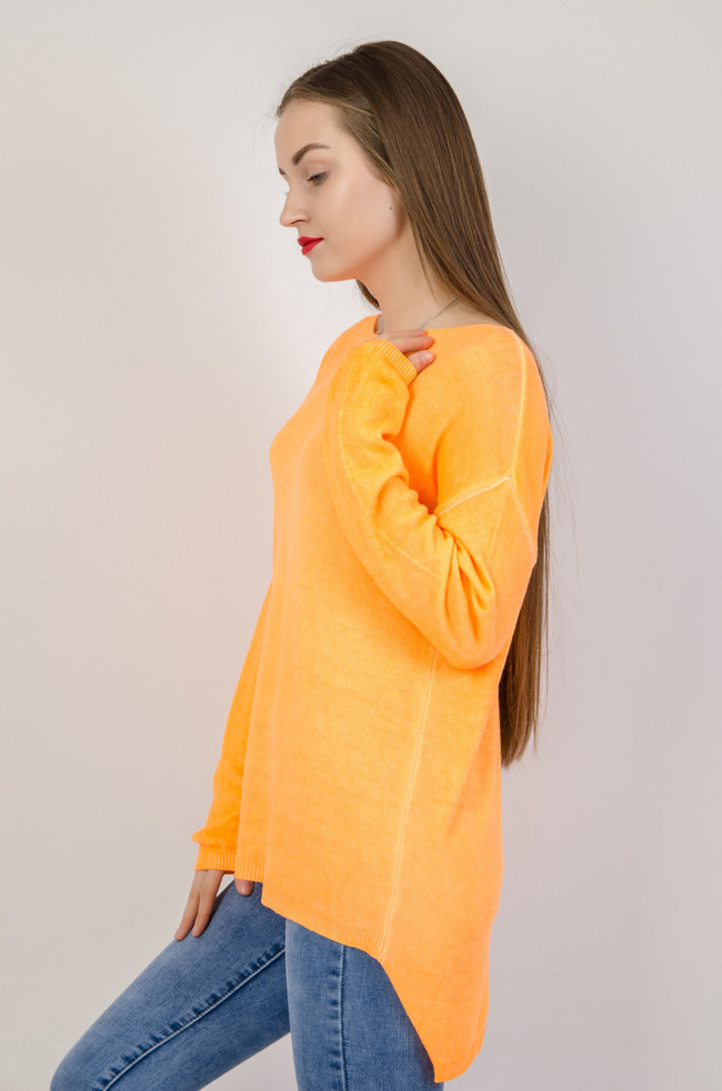  Neonowy asymetryczny sweter 