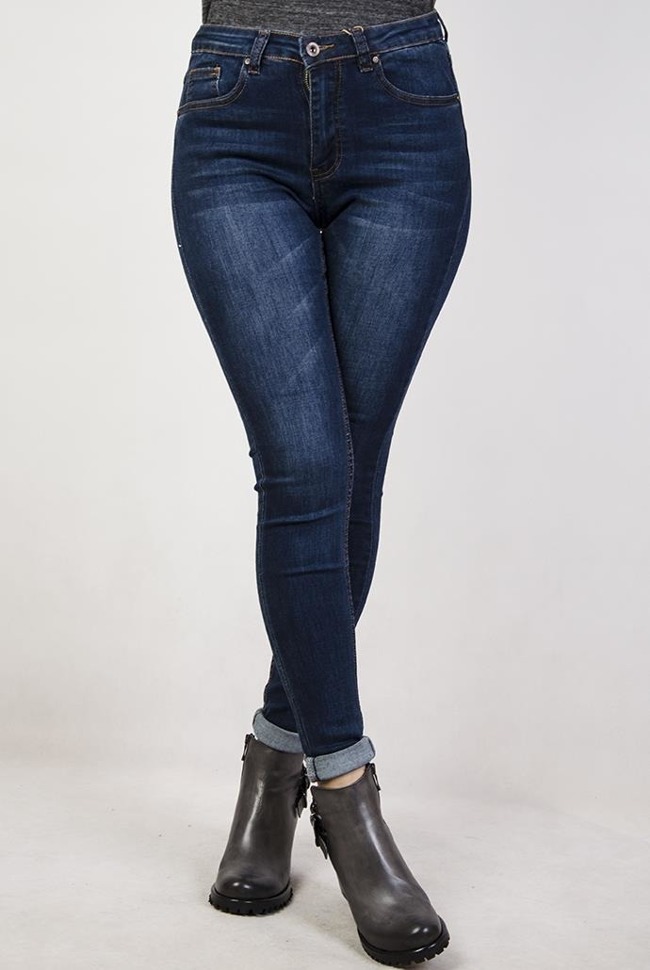 (ROZMIAR L - 4XL) Klasyczne spodnie jeansowe z podwyższonym stanem