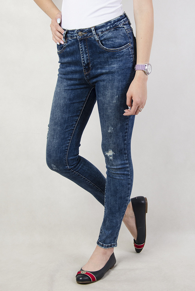 (ROZMIAR L-4XL) Spodnie jeansowe rurki 