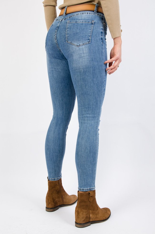  Spodnie jeansowe z guzikami.Wysoki stan
