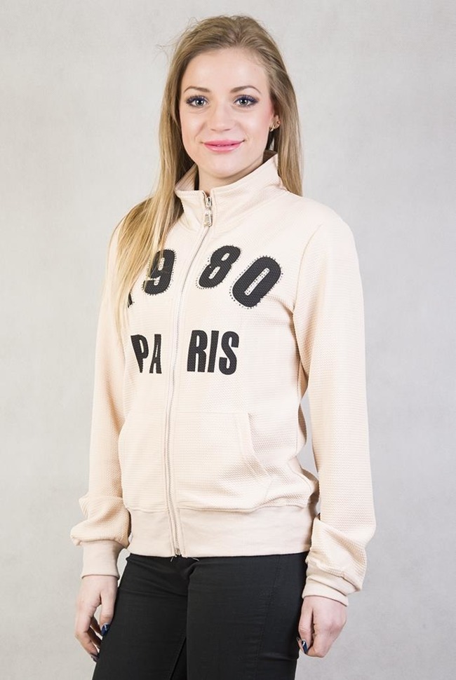 Beżowa bluza z napisem "1980 Paris"