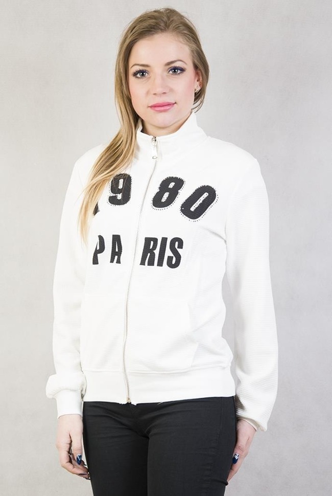 Biała bluza z napisem "1980 Paris"