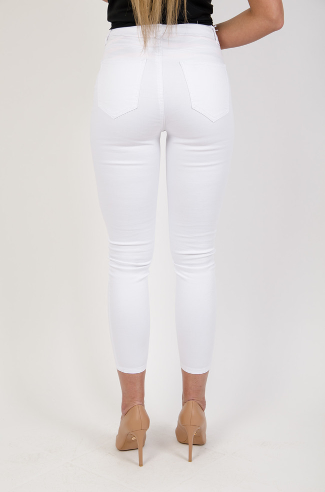 Białe dopasowane spodnie plus size (m-4xl)