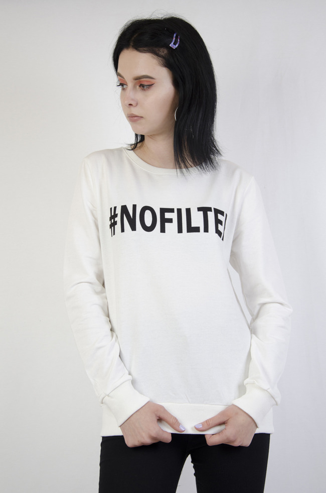 Bluza z napisem #NOFILTER