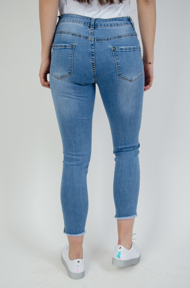 Jasne spodnie jeansowe z dziurami,Plus Size