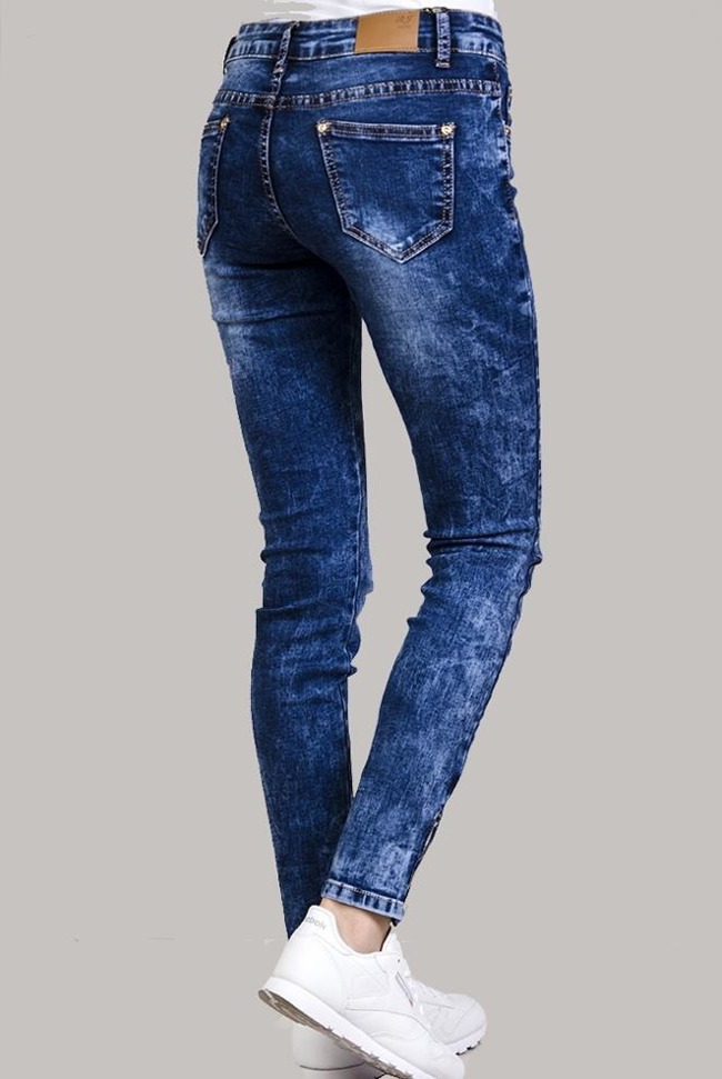 Klasyczne spodnie rurki jeansowe z zamkami na dole