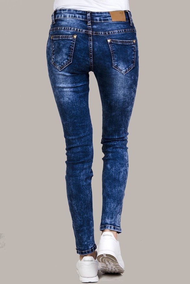 Klasyczne spodnie rurki jeansowe z zamkami na dole