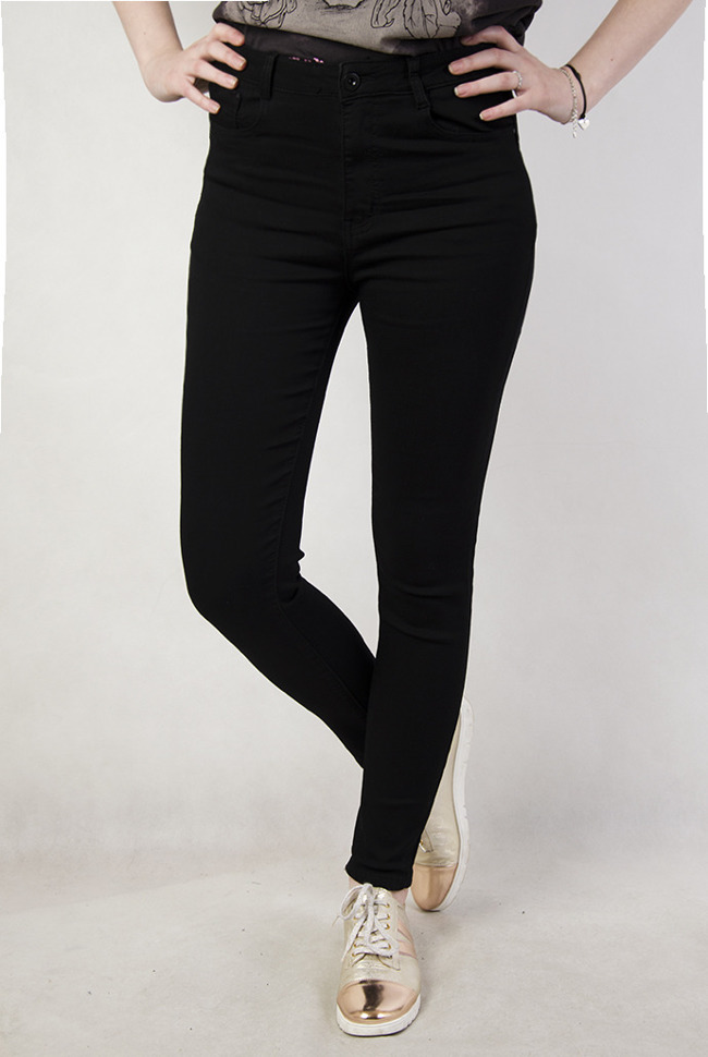 Rozmiary ( M - 4 XL ) Czarne spodnie jeansowe 