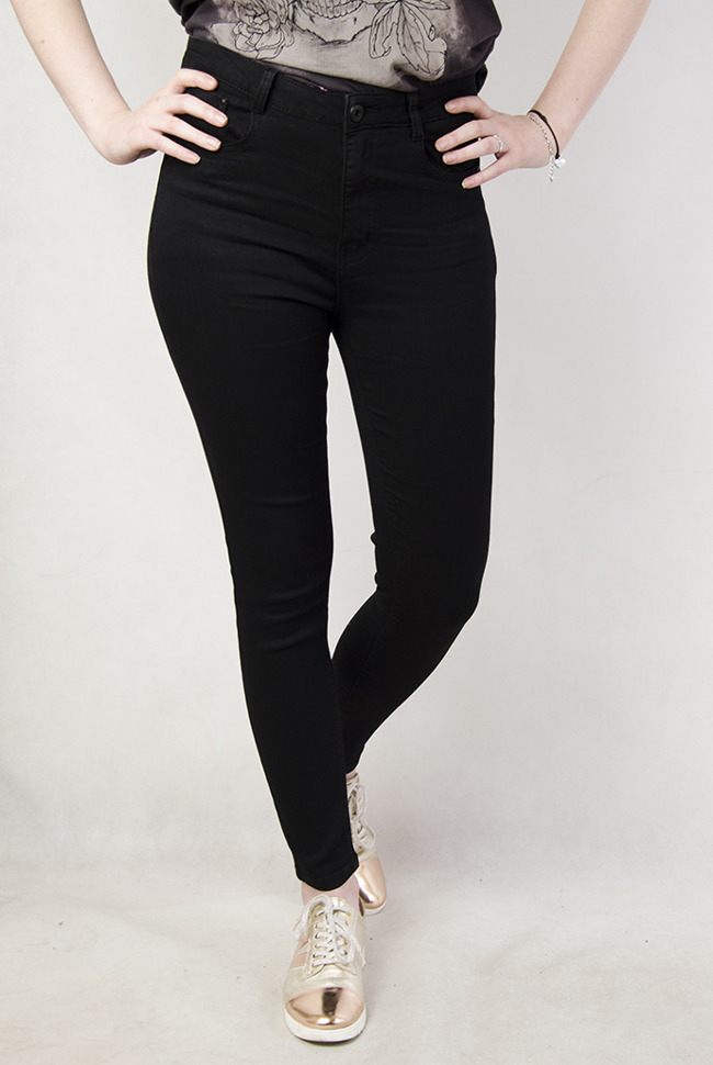 Rozmiary ( M - 4 XL ) Czarne spodnie jeansowe 