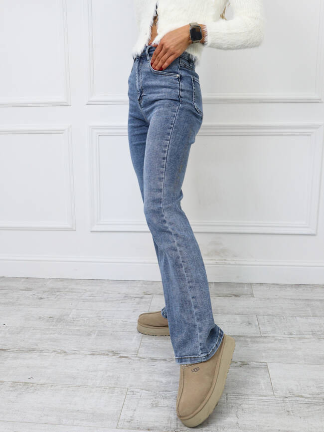 SPODNIE JEANSOWE FLARE DZWONY- JANSY JEANS