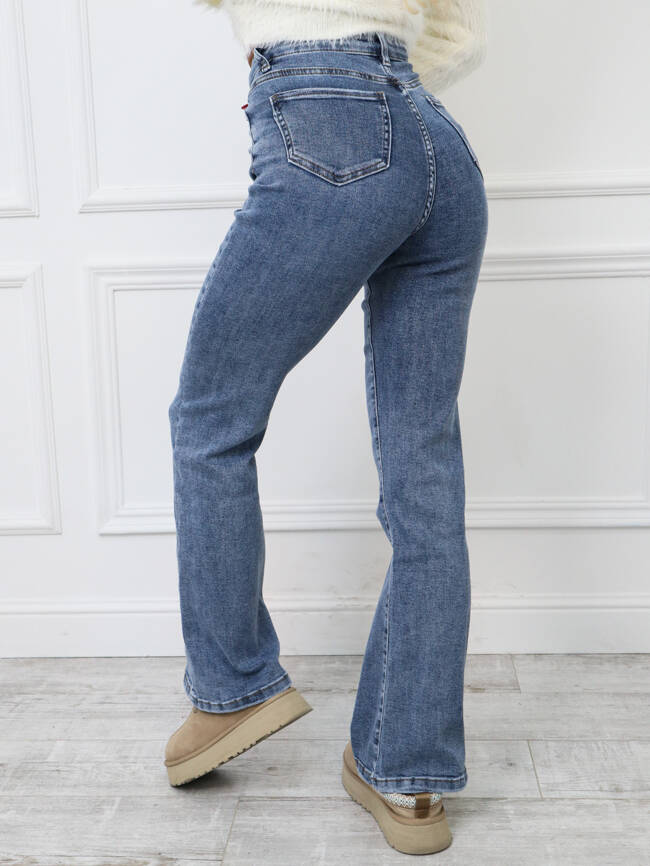 SPODNIE JEANSOWE FLARE DZWONY- JANSY JEANS