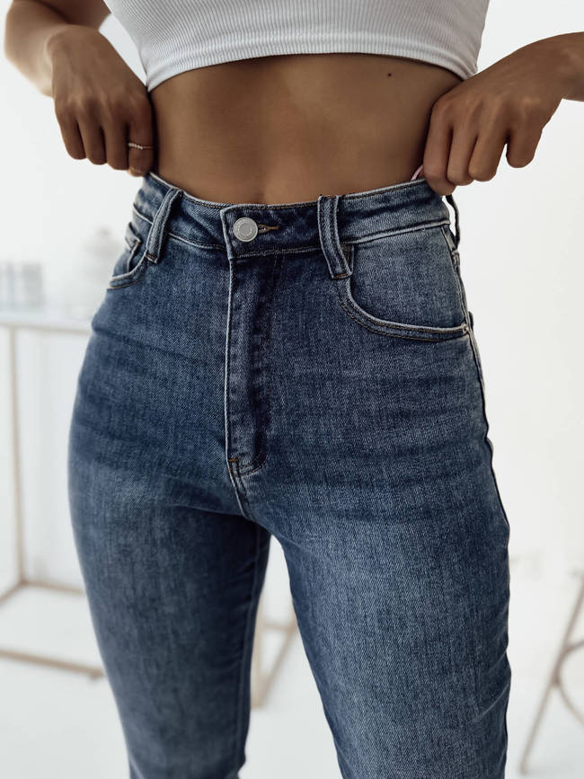 SPODNIE JEANSOWE REGULAR FIT- WYSOKI STAN