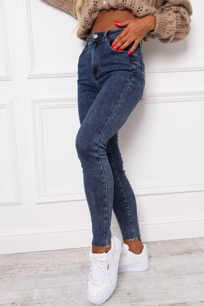 SPODNIE JEANSOWE SKINNY PUSH UP- CIEMNY GRANAT