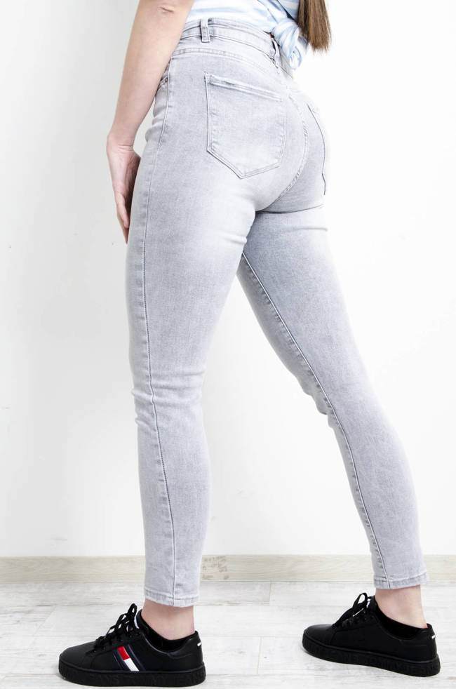 SPODNIE JEANSOWE SZARE SKINNY- PLUS SIZE