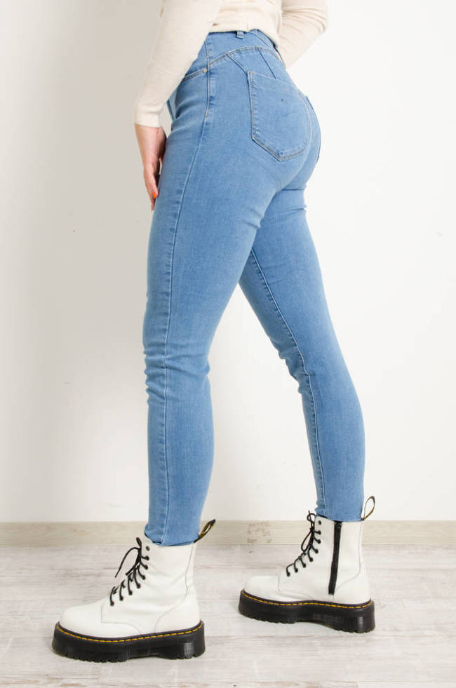 SPODNIE PLUS SIZE JASNE JEANSOWE- PUSH UP