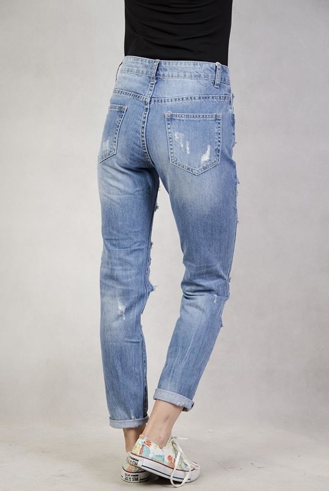 Spodnie jeansowe z przetarciami